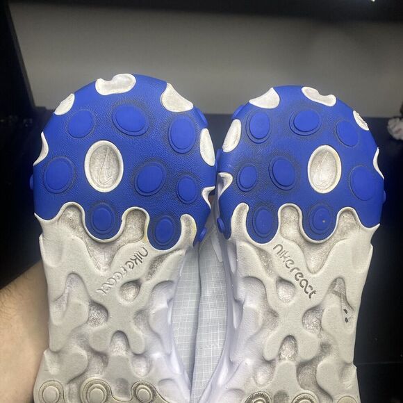 Nike React Element 55 Running Shoes White/ Royal Blue Sneakers SZ 11 BQ6167-100 - Picture 10 of 11